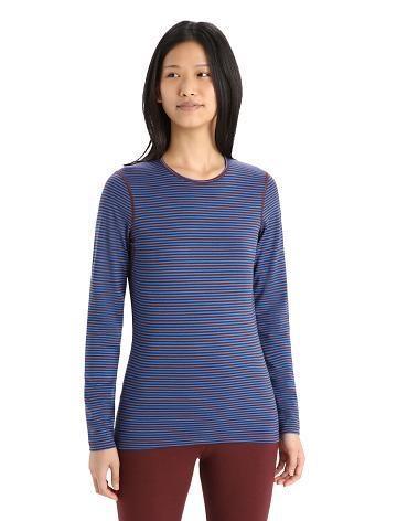 Dámské Base Layers Icebreaker Merino 200 Oasis Long Sleeve Crewe Thermal Top Blankyt | CZ 1021OKIR